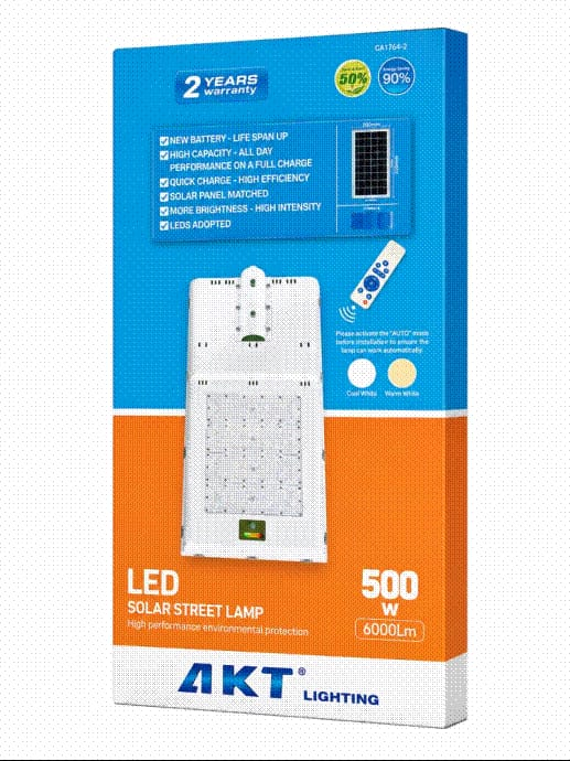AKT 500W LED Solar Street Lamp (6000Lm)